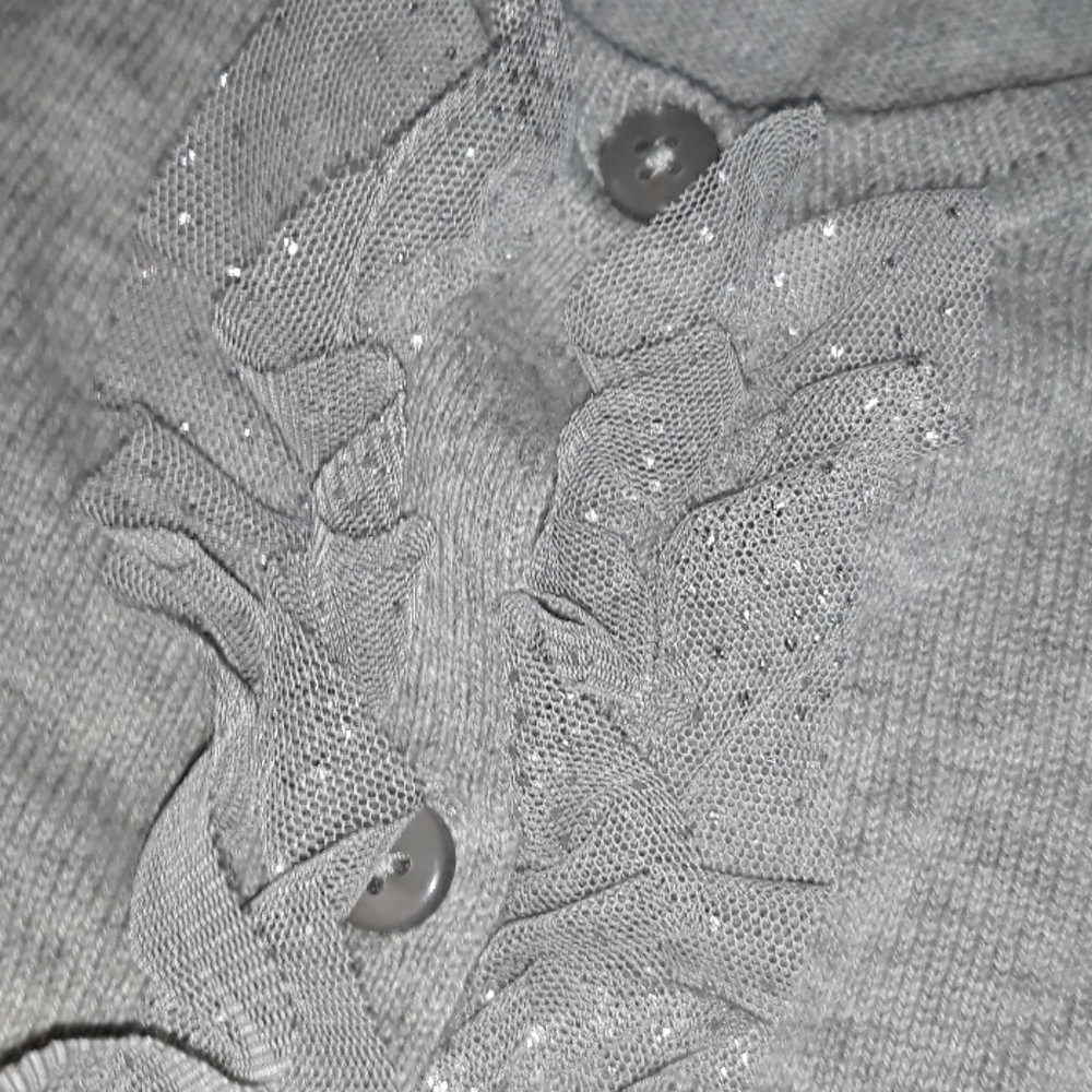 Fancy Sweater Gray With Ruffles 7 / 8 - Picture 4 of 8